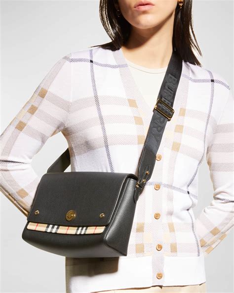 burberry note medium vintage check leather crossbody bag|burberry note check crossbody bag.